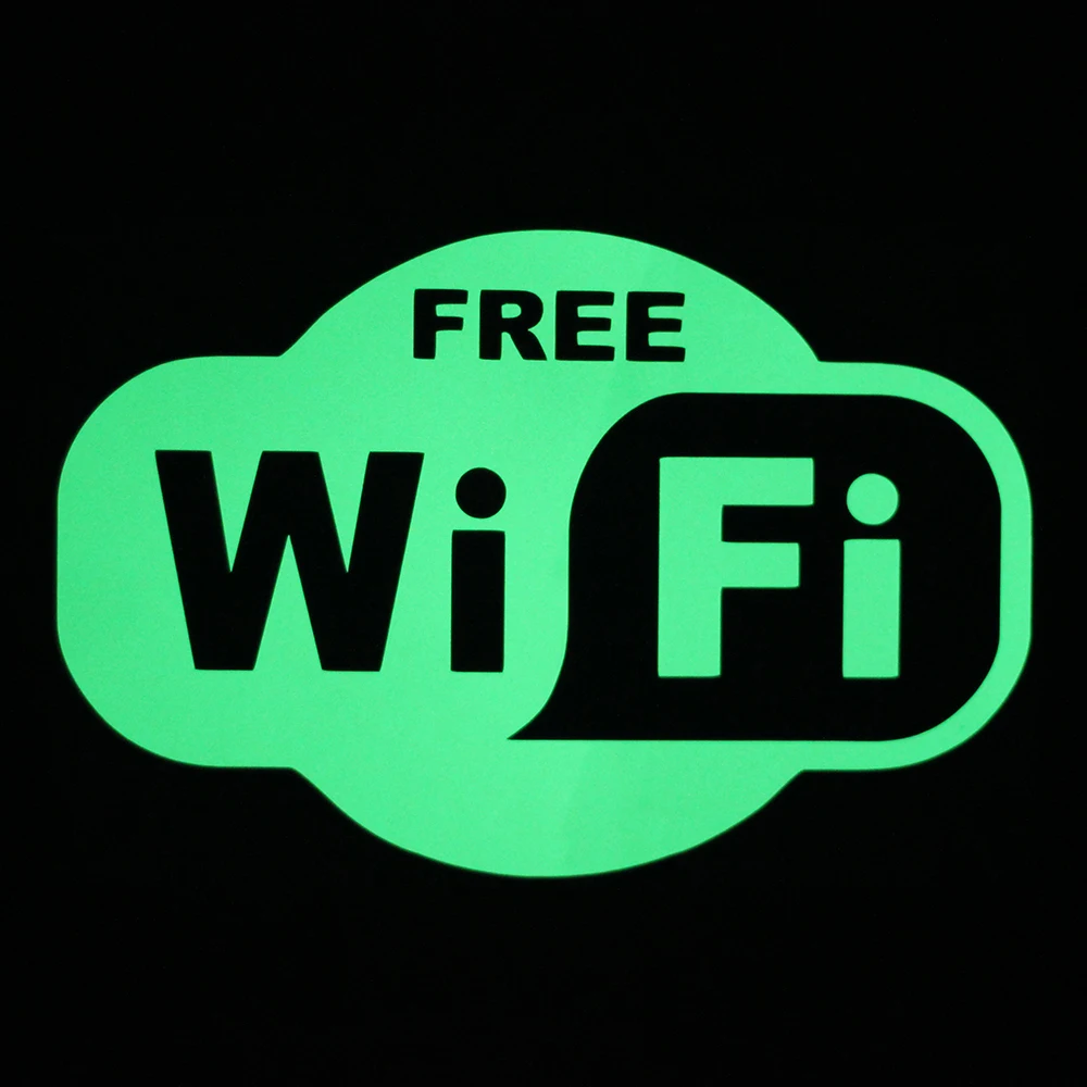 

Glow in the Dark Free Wifi Inside Sticker Decal Sign Restaurant Hotel Store Shop Coffee House Window Decoration Luminous Sticker