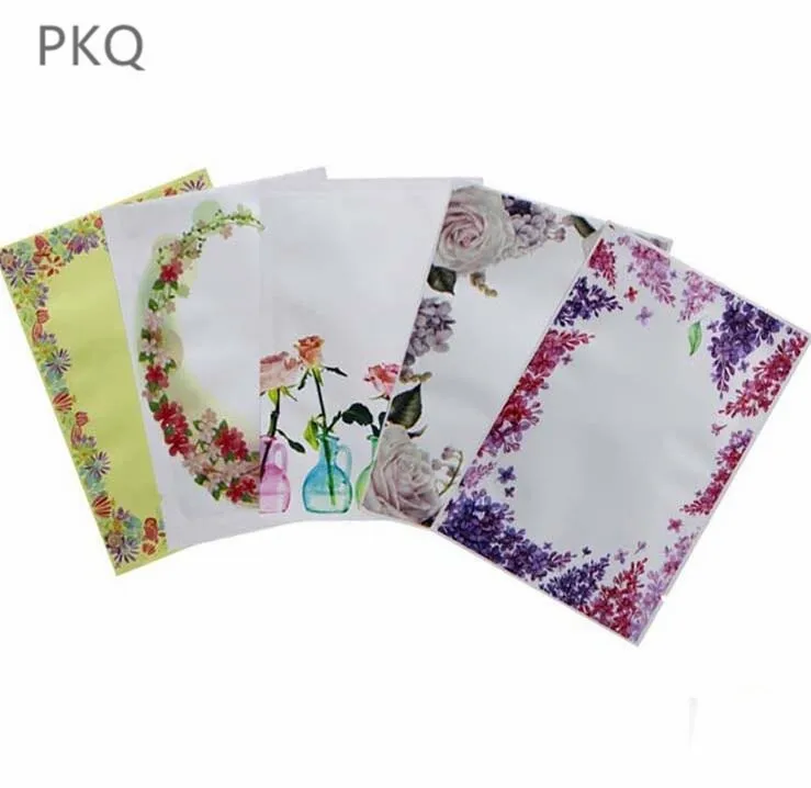 

100psc/Lot Three Sizes Random pattern Heat seal bags Pure aluminum foil mask cosmetics food packaging bags plastic bags