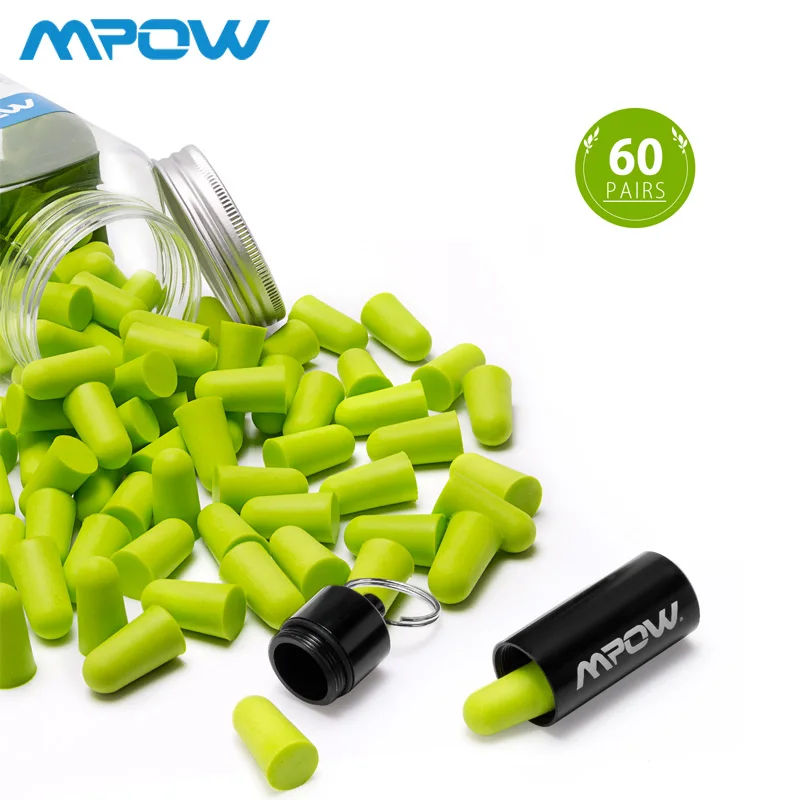 Mpow HP055 60 Pairs Foam Ear Plugs Noise Blocker/Filter Hearing