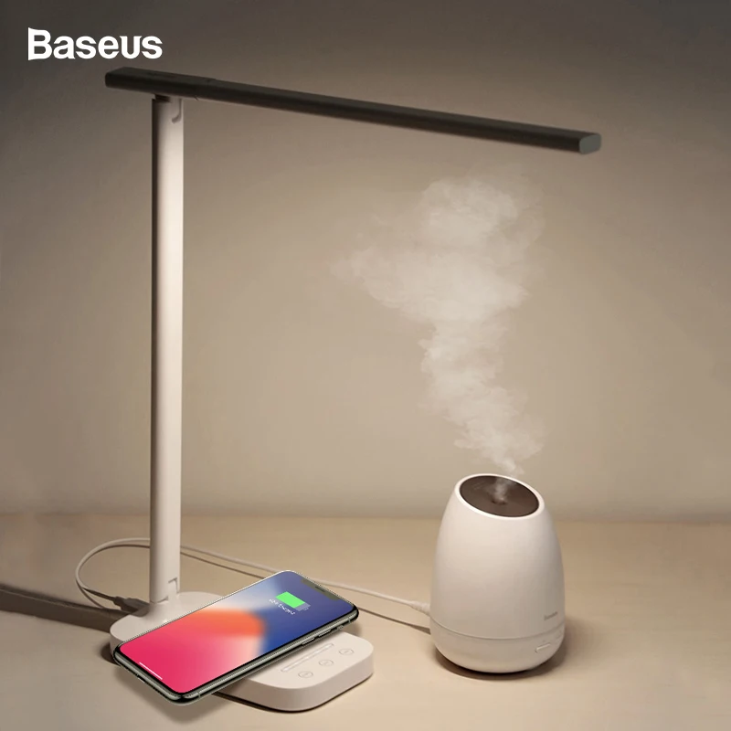  Baseus Desktop Lamp Light Qi Wireless Charger For iPhone Xsmax Xs X 8 Folding Table Lamp Wirless Ch