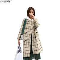 2017-Autumn-Winter-Fashion-Medium-Length-Slim-Plaid-Women-Basic-Coats-High-Quality-Costume-YAGENZ-New.jpg_200x200