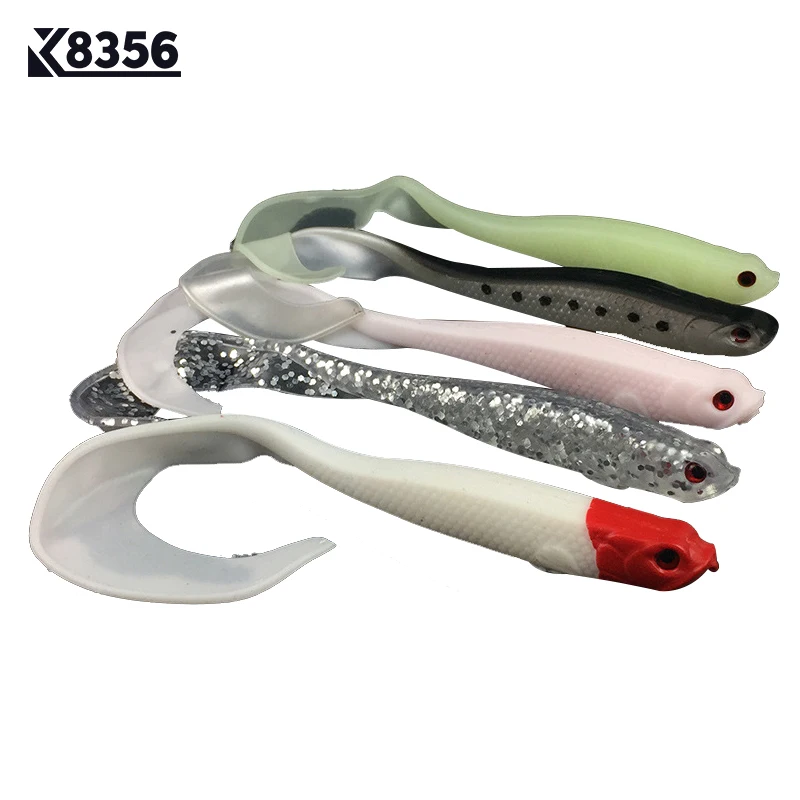 

K8356 5Pcs 12.5cm PVC Fishing Lures Emulation Fasting Soft- Tailed Fish Soft Baits Artificial Bait Fishing Tackle Multicolor