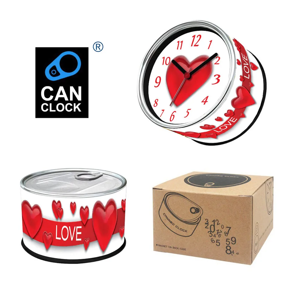 

Can Clock Valentine Days Gift Kitchen Fridge Magnets Wall Clocks Cheap Desk Table I Love U Clocks Red Heart Can Surprising Gifts
