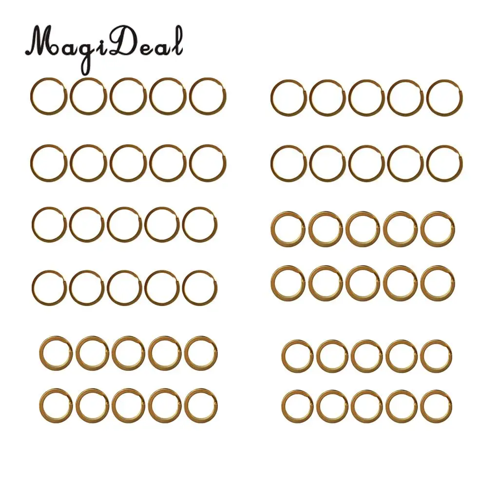 MagiDeal Bulk 10 Brass Split Rings 15mm 20mm 25mm 28mm 30mm 32mm Keyring Key Chain Hook Loop Holder Clasps Connector DIY Craft