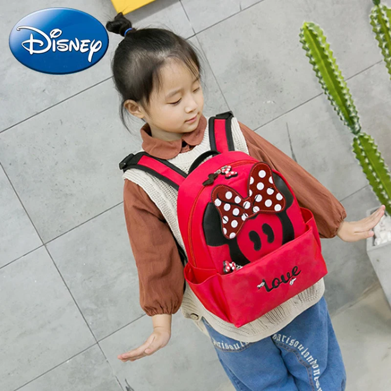 

Disney Mickey Minnie School Bags Kids Backpacks Girls Kindergarten Children Schoolbags Cartoon Baby Boy Cute Plush Backpack