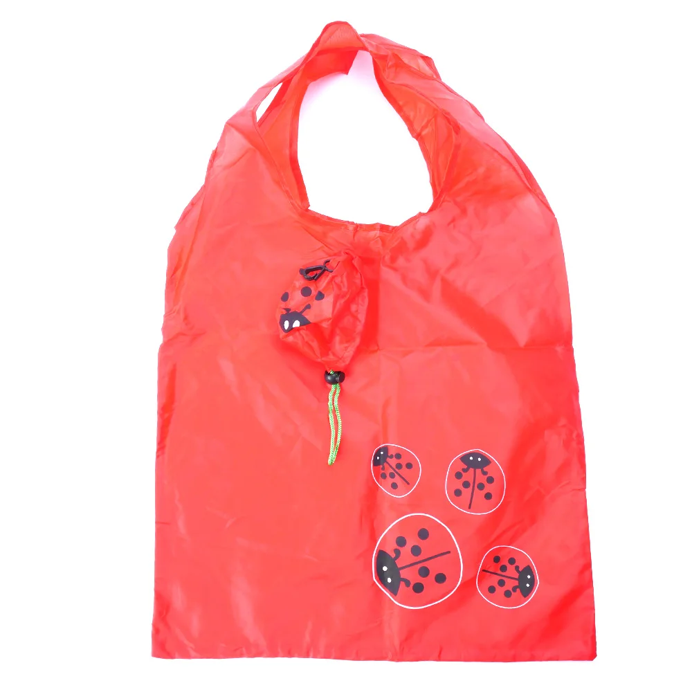 

2017 Cute Animal Septempunctata Shape Folding Shopping Bag Eco Friendly Ladies Gift Foldable Reusable Tote Bag Portable Travel S