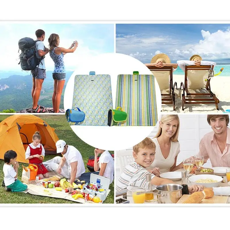 في الهواء الطلق الشاطئ نزهة للطي التخييم حصيرة للماء النوم التخييم سادة حصيرة مويستوريبروف زهرة منقوشة بطانية 150x150 cm