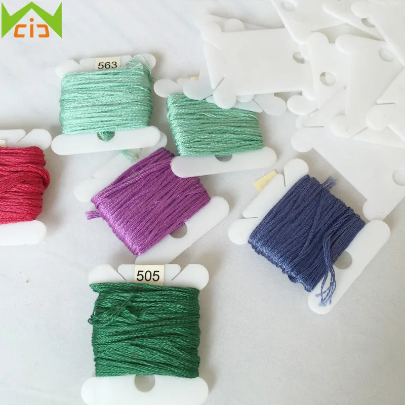 Buy WCIC 100pcs Small Plastic Floss Bobbins Cross