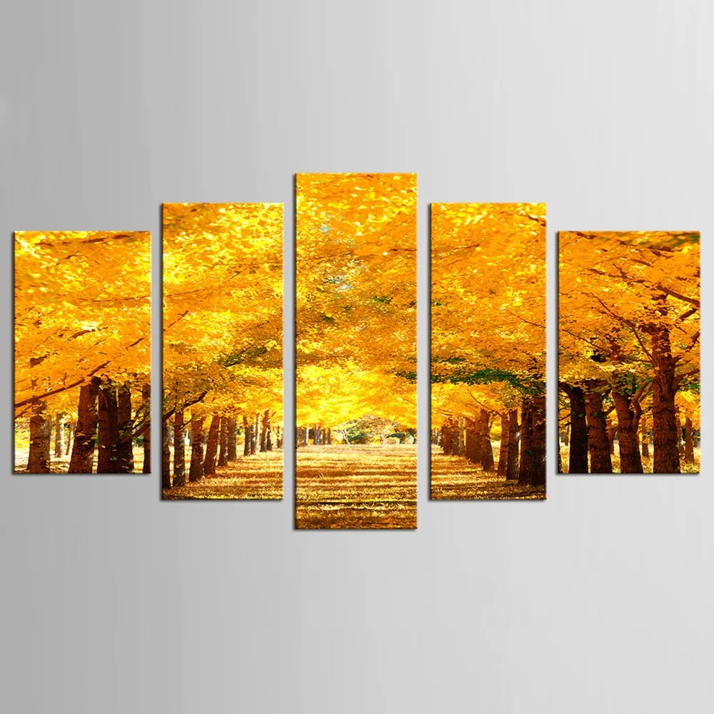 

5 Piece Maple Leaf Secnery Canvas Art Prints Painting Wall Art for Living Room Home Decoracion