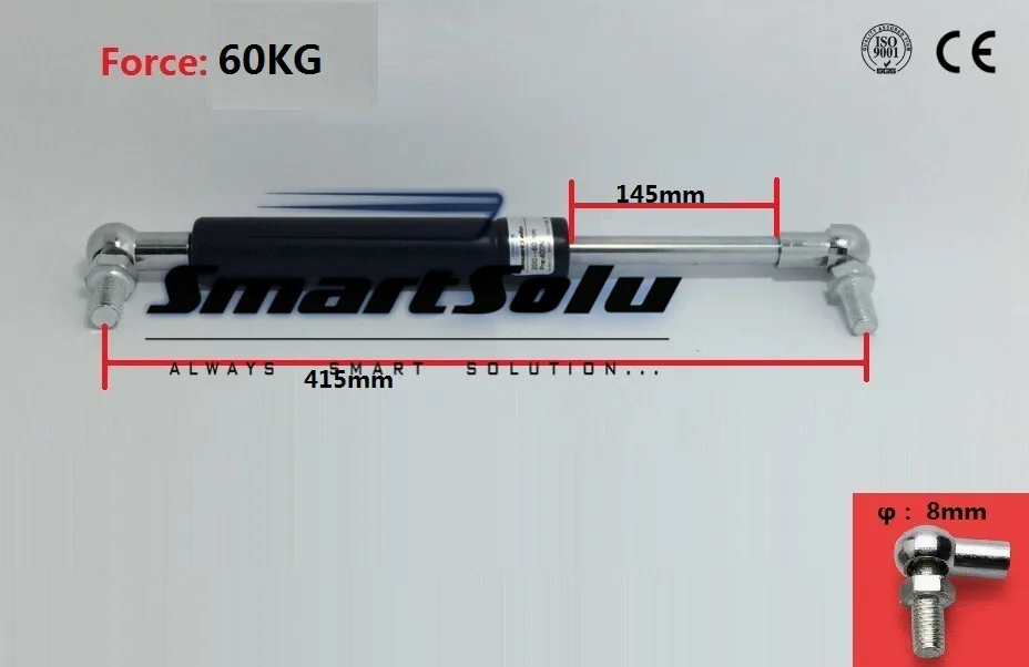 

Free Shipping 415mm X 145mmX 60kg Car Ball Joint 60kg Force 16.3" Gas Spring Support Strut