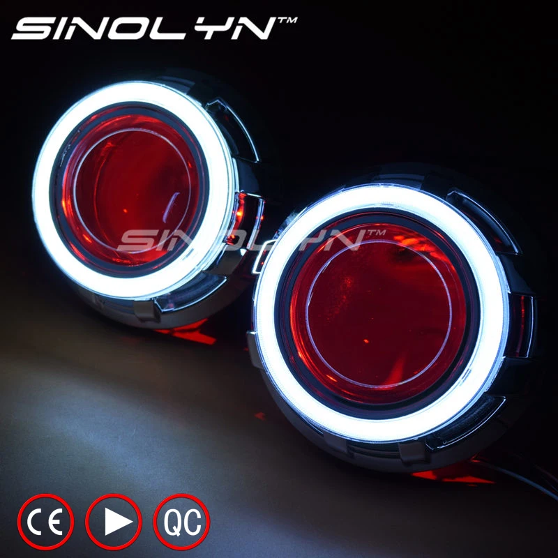 Sinolyn проектор фары линзы H4 Koito Q5 D2S Bi xenon объектив светодиодный комплект ангельские