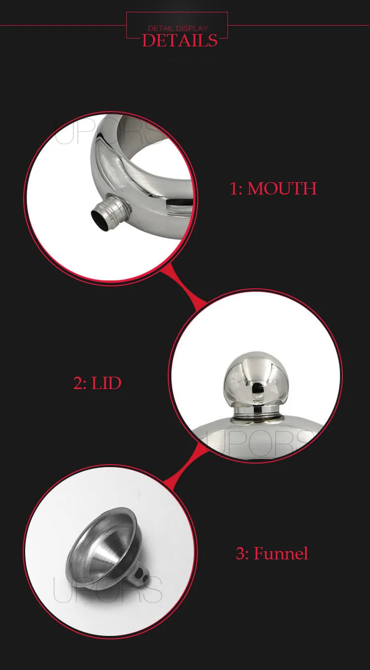UPORS 3,5 унций фляжка браслет 304 нержавеющая сталь браслет фляжка набор для алкоголя виски бутылка вина с воронкой серебряный цвет