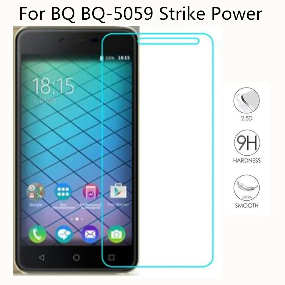

For BQ BQ-5059 Strike Power Tempered Glass Not Full Cover Case Screen protector 5.0" Phone protective Glass Film For BQ 5059