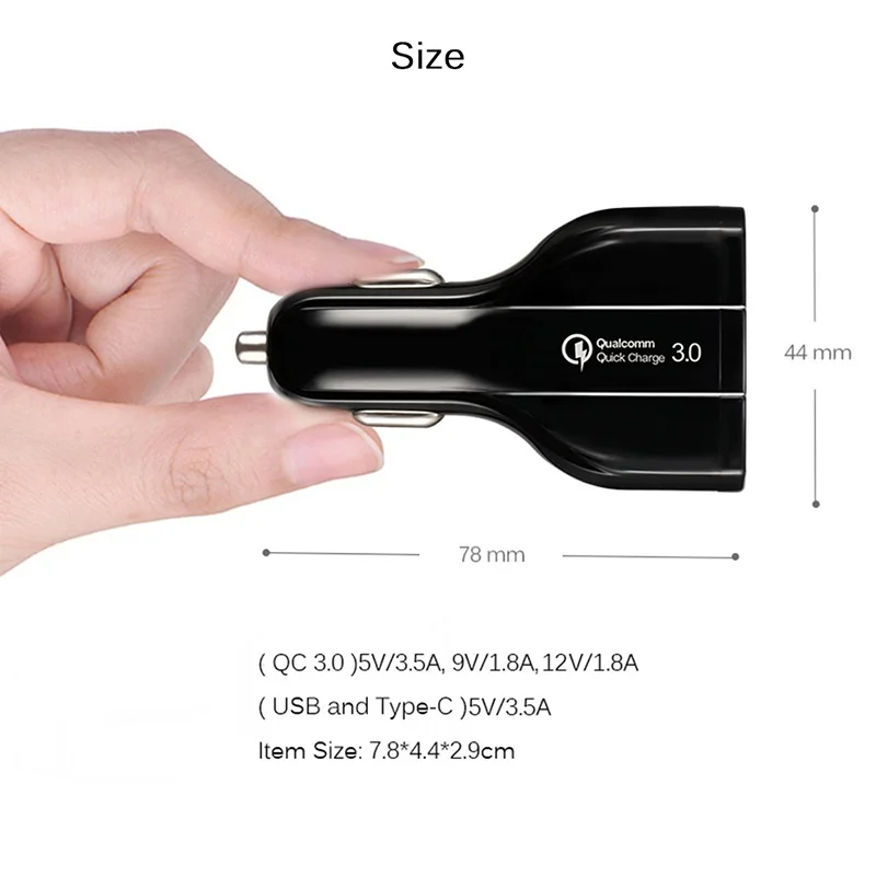 Двойной USB C PD Быстрая зарядка 3,0 мини usb Автомобильное зарядное устройство для мобильного телефона зарядное устройство для автомобиля быстрое зарядное устройство для телефона для huawei iphone xiaomi