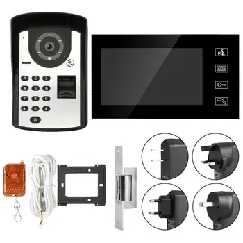 

door bell camera 7in RFID Password Video Door Phone Wired Intercom Doorbell Kit With NO Lock 806FD11 smart doorbell