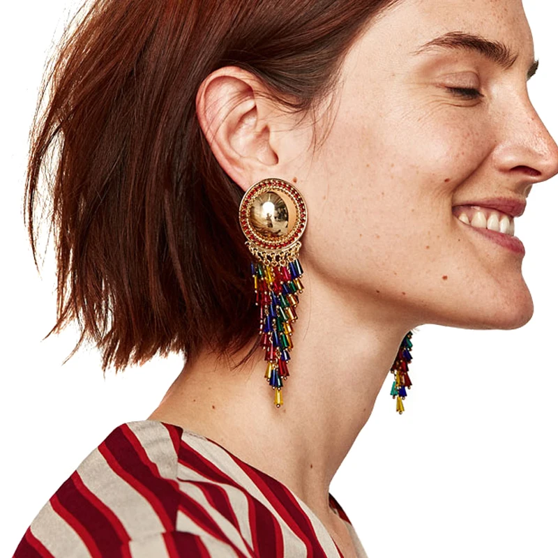 Женские серьги с кристаллами JUJIA капельки Firenze Fringe модные кисточками|earrings dangle|dangle