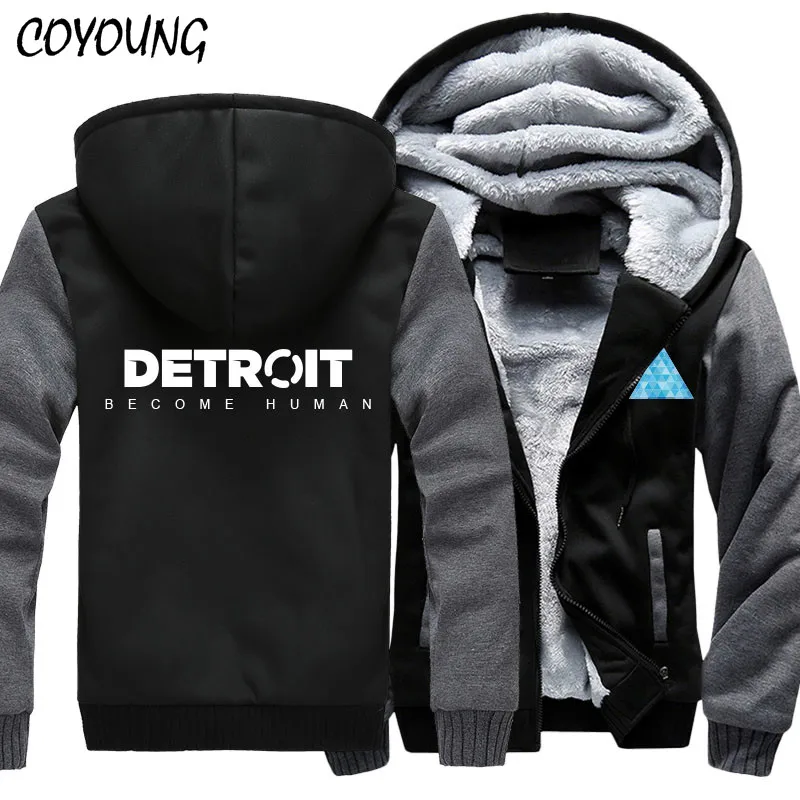 COYOUNG Brand US Size MEN Hoodies Print Detroit: Become Human Zipper Sweatshirts Winter Hoodies Thicken Jacket Coat Clothing COYOUNG Brand US Size MEN Hoodies Print Detroit: Become Human Zipper Sweatshirts Winter Hoodies Thicken Jacket Coat Clothing