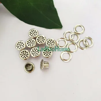 

200sets/lot 5mm metal mesh eyelets with washer metal grommets eyelets silver nickle color for mattress and garments