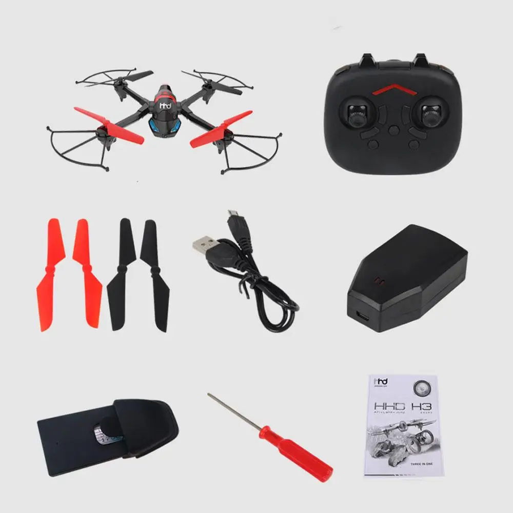 

Funny 3 in 1 Tank Car Aircraft 3 in 1 Tank Car Drone 3 in 1 Tank Car Quadcopter Beginning Ability 0.3 MP Stable Gimbal Black RC