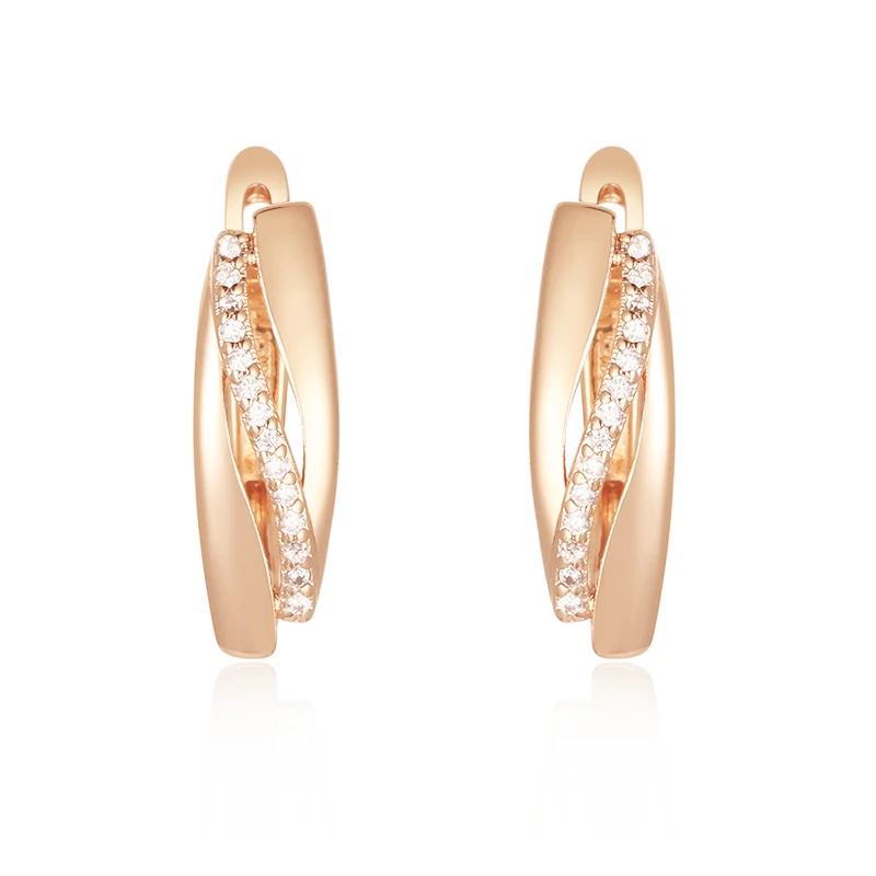 

10 Style Hot Women Earrings Gilrs 585 Rose Gold Color White Stone/Copper Drop Dangle Earrings