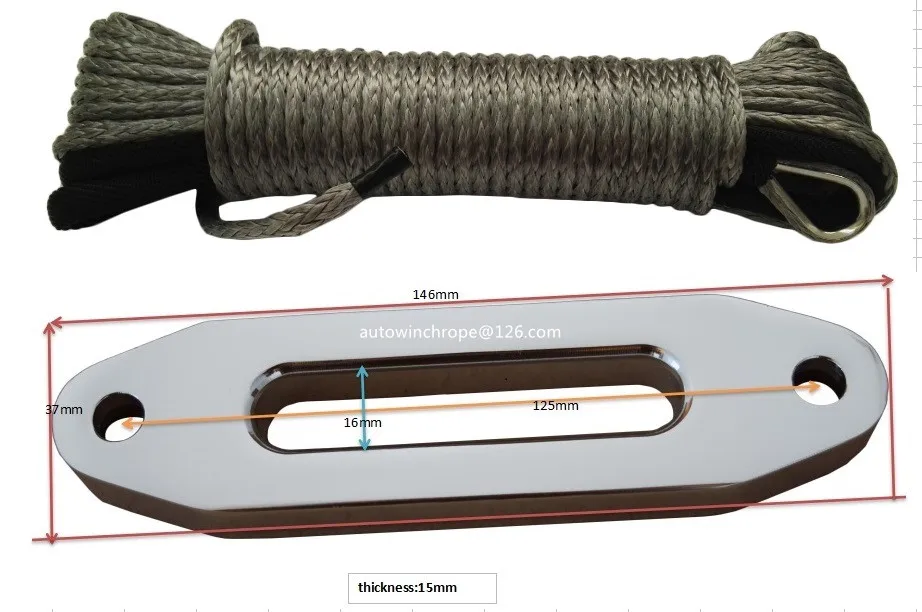 Серый 3/16 "* 50ft ATV лебедки линии остроумие 4000lbs веревки Fairlead, синтетический трос лебедки, трос лебедки руководство, СВМПЭ веревку