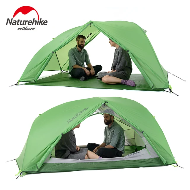 Cheap NatureHike Good Quality 20D Silicone Fabric Waterproof Double-Layer 2 Person 4 Season Aluminum Rod Outdoor Camping Tent