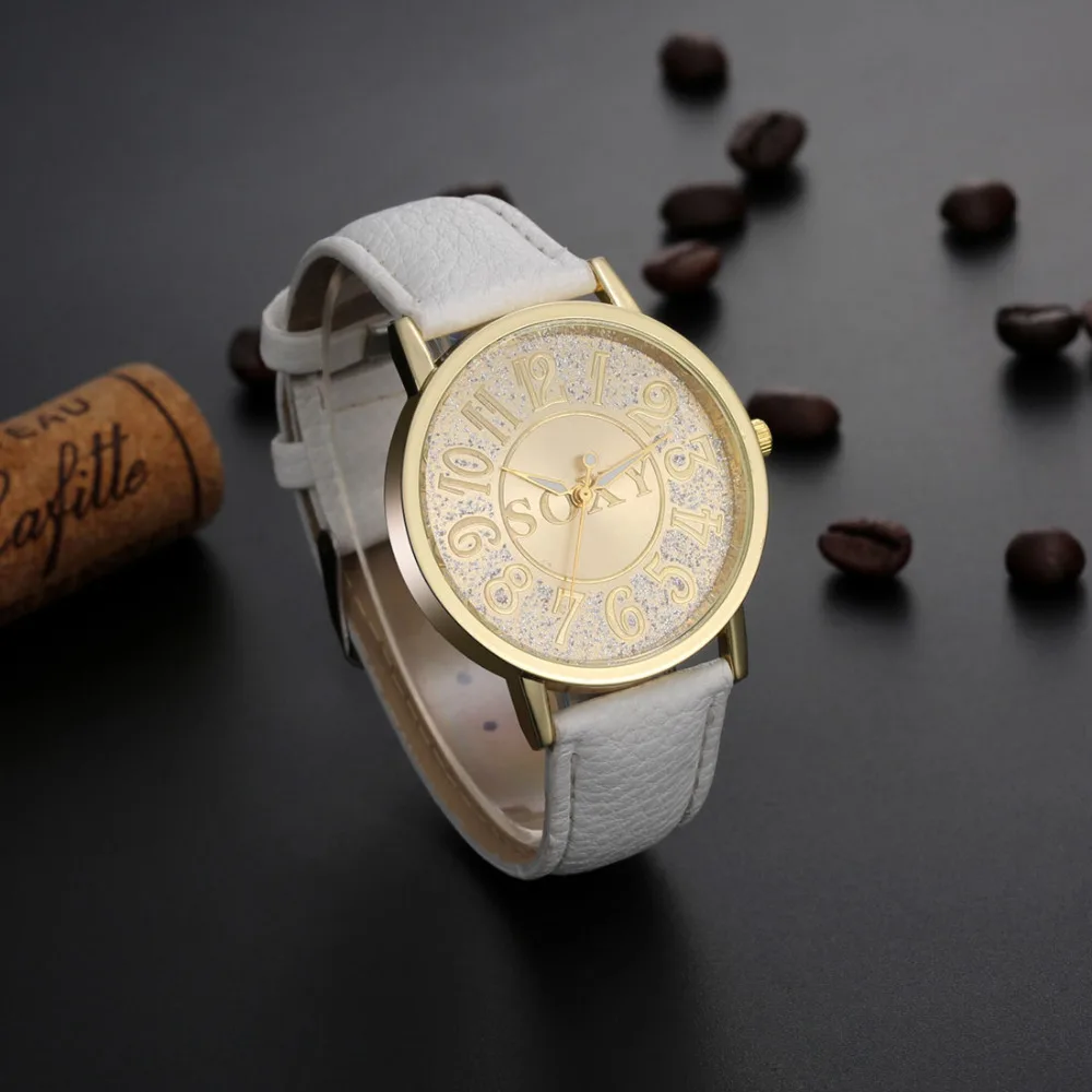 Лидер продаж, роскошные Брендовые Часы SOXY, женские модные часы с кожаным ремешком в стиле кэжуал, женские наручные часы с кристаллами, женские Relogio Masculino PIC0002