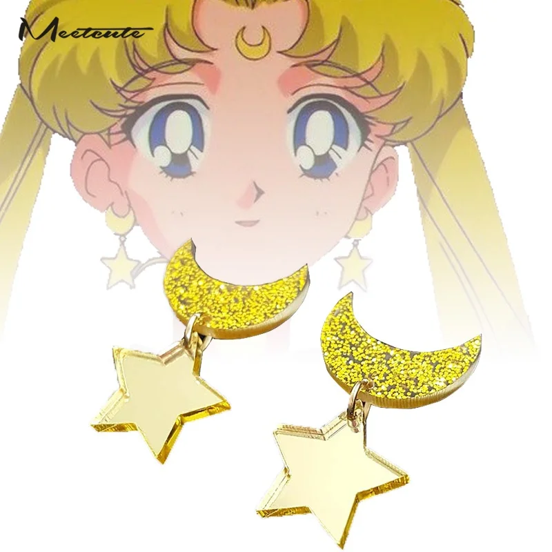 Meetcute 1 пара аниме серьги Сейлор Мун косплей ювелирные изделия Kawaii золотой цвет