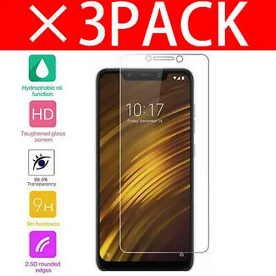 

3PCS/Lot 9H Transparent Clear Films For Xiaomi Pocophone F1 Tempered Glass Screen Protector Film Cover