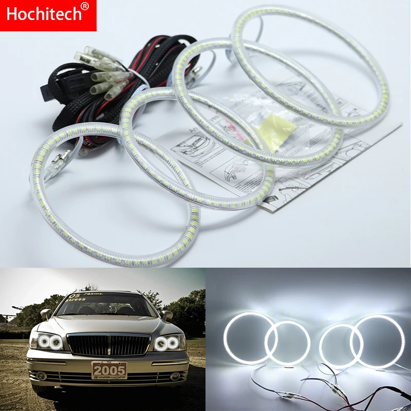 

for Hyundai Grandeur 1998 1999 2000 2001 2002-2005 Ultra bright SMD white LED angel eyes 2600LM 12V halo ring kit day light