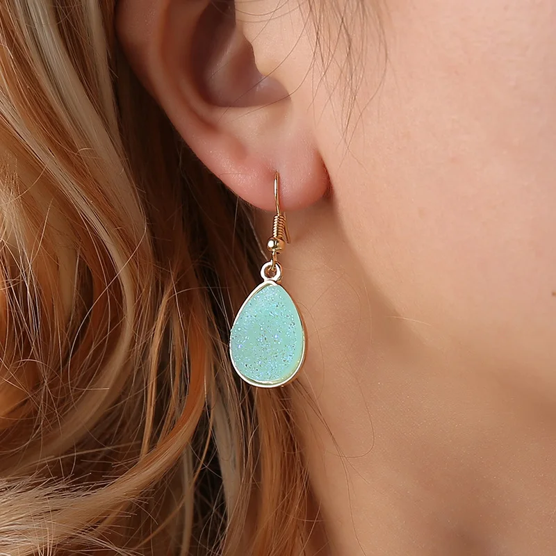 

Aros Mujer Oreja Stylish Personalized Scrub Geometry Crystal Drop Earrings High Quality Women'S Bridal Gift Qw-14