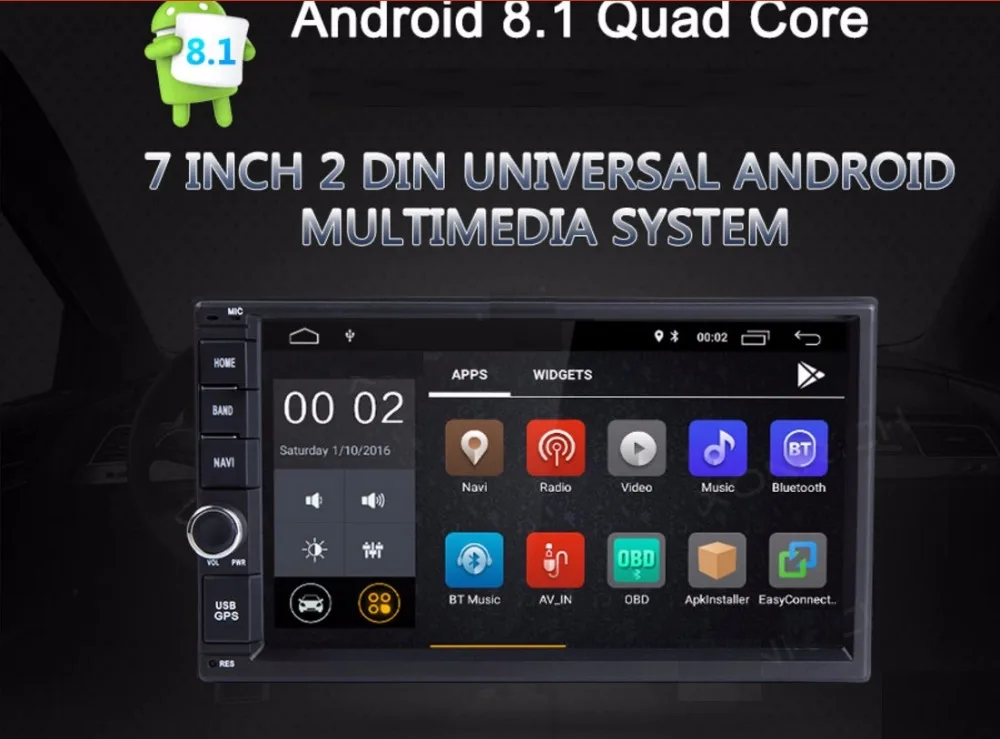 Best Universal radio 2 din Android   car radio GPS+Wifi+Bluetooth+Radio+Quad Core+Capacitive Touch Screen+Audio 1