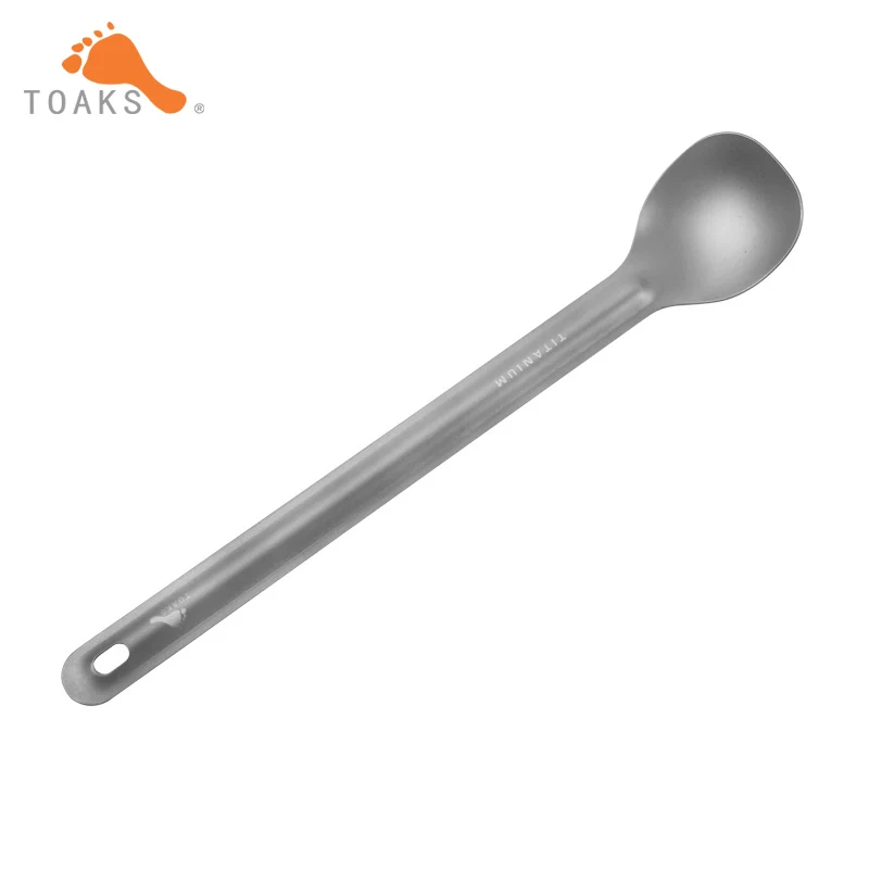 TOAKS ultraligero de titanio arenado cuchara larga manejar Camping cuchara SLV-03