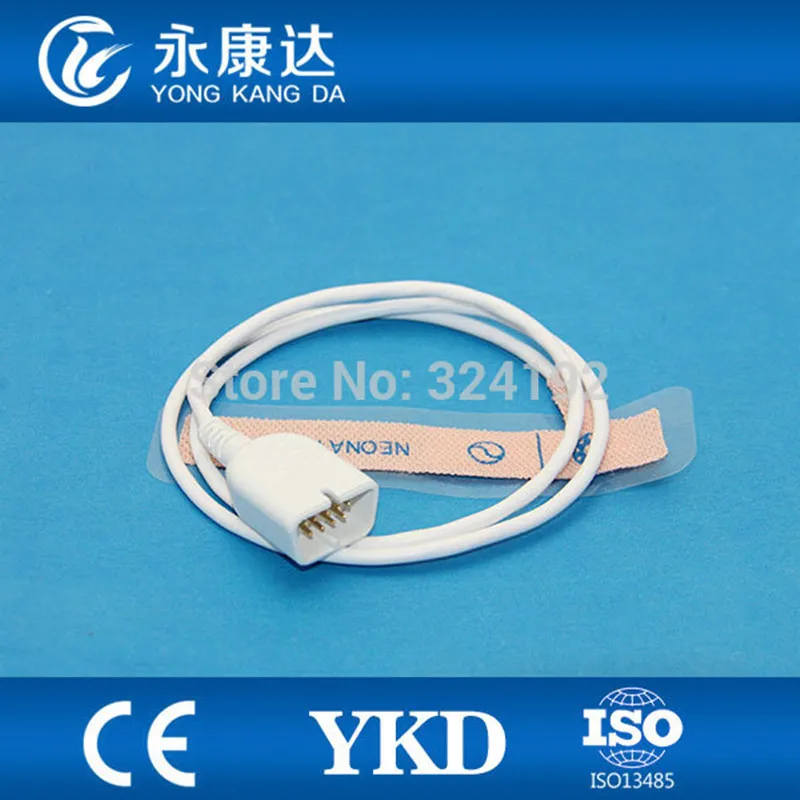 100pcs/lot FOR Nihon Kohden Disposable Spo2 Sensor for neonatal with non-woven 1m TPU Cable