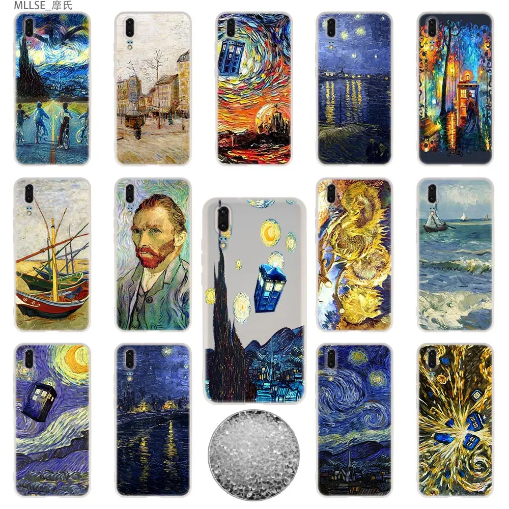 Мягкие силиконовые чехлы для Huawei P40 P30 P20 Pro P10 Lite E Plus P Smart Z 2020 2019 с рисунком Ван Гога