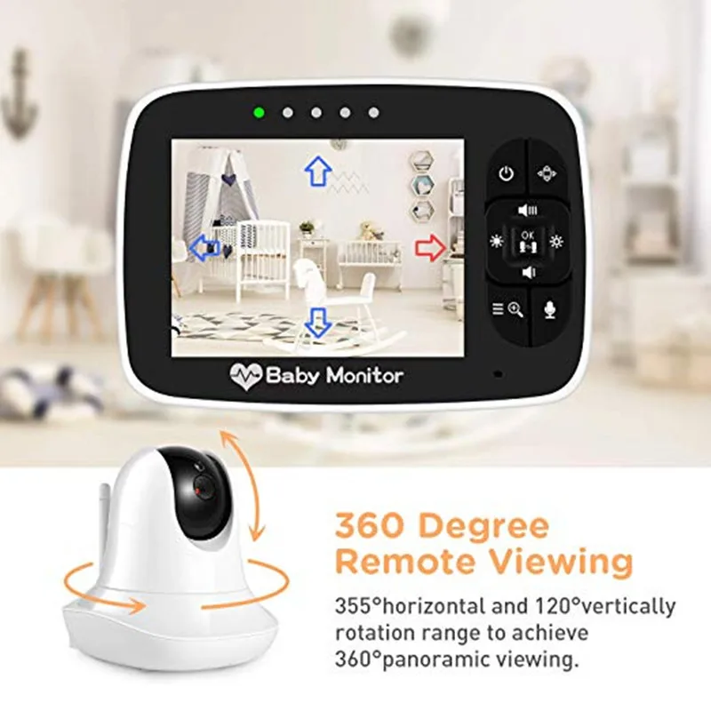 Monitor de Alta Resolução do Bebê Infravermelha sem Fio Monitor de Sono do Bebê com Câmera Monitor Visão Noturna Remota Pan-tilt-zoom 3.5 Mod. 89989 4 3.5 monitor monitor monitor de alta resolução