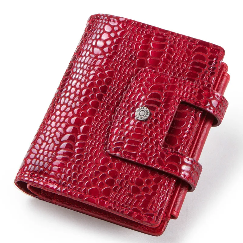 

Fashion Buckle Genuine Leather Ladies Wallet New Multi-functional Suede Leather Tri-fold Short Wallet Cow Leather Wallet