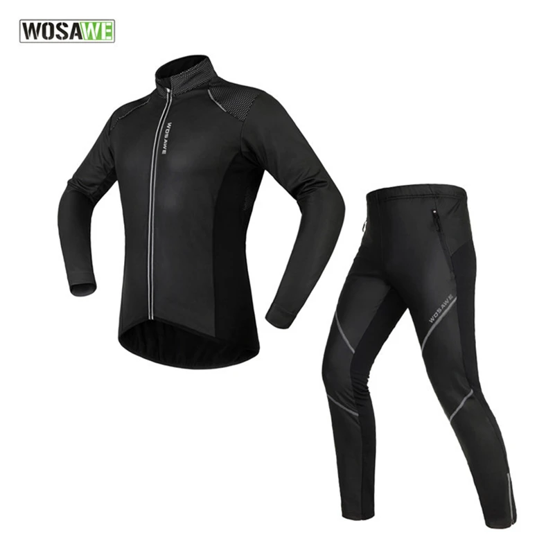 

WOSAWE Men's Bicycle Cycling Clothing Set Waterproof Bike Long Sleeve Jersey + Pants Breathable Cycle Bikes Ciclismo Jacket Sets