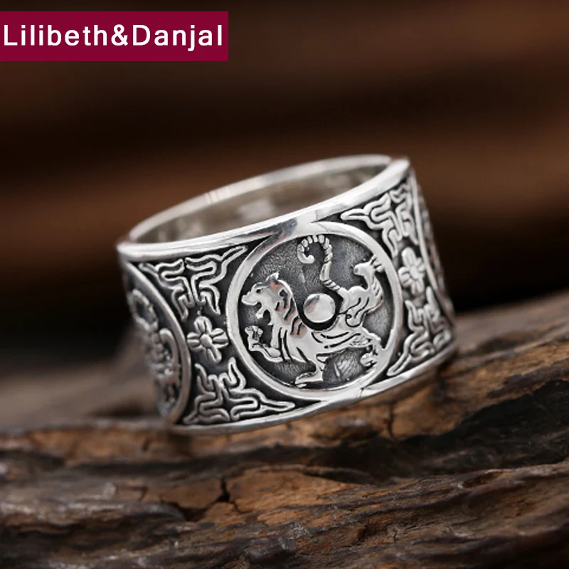 

2017 New Brand Men Women Ring S990 Sterling Silver Jewelry Ethnic Animal Holy Beast Dragon Ring Christmas gift Fine Jewelry FR66
