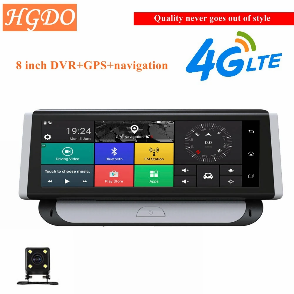 

HGDO 3G/4G 8 inch Dash Cam Car DVR GPS Navigator Retrovisor Android WiFi Quard Core Full HD1080P ADAS Camcorder Driving Record
