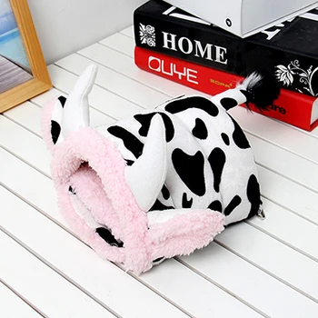 

Cute Cow Small Animal House High Quality Hedgehog Syrian Hamster Sugar Glider Hamsters Bed