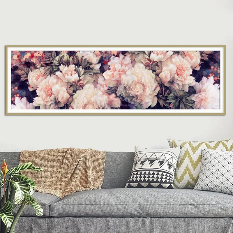 

3D Handmade Diamond Embroidery Peony Wall Painting for Living Room Home Decor