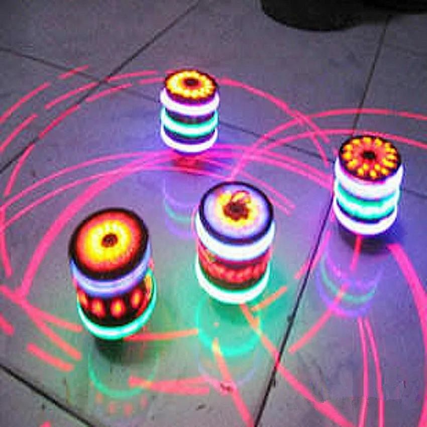 Разноцветный светящийся светодиодный световой Спиннинг-топ лазерный музыкальный гироскоп детский светящийся музыкальный Волчок для мальчиков и девочек Забавные игрушки имитация деревянная Юла