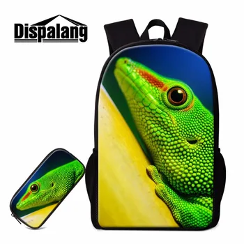 

Dispalang animal backpack pattern lizard school bookbags for primary students cool bagpack pencil case children mochila rucksack