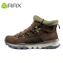 RAX Men Women Genuine Leather Hiking Shoes Outdoor Waterproof Warm Sneakers Breathable Outdoor Sports Shoes Men Walking Sneakers