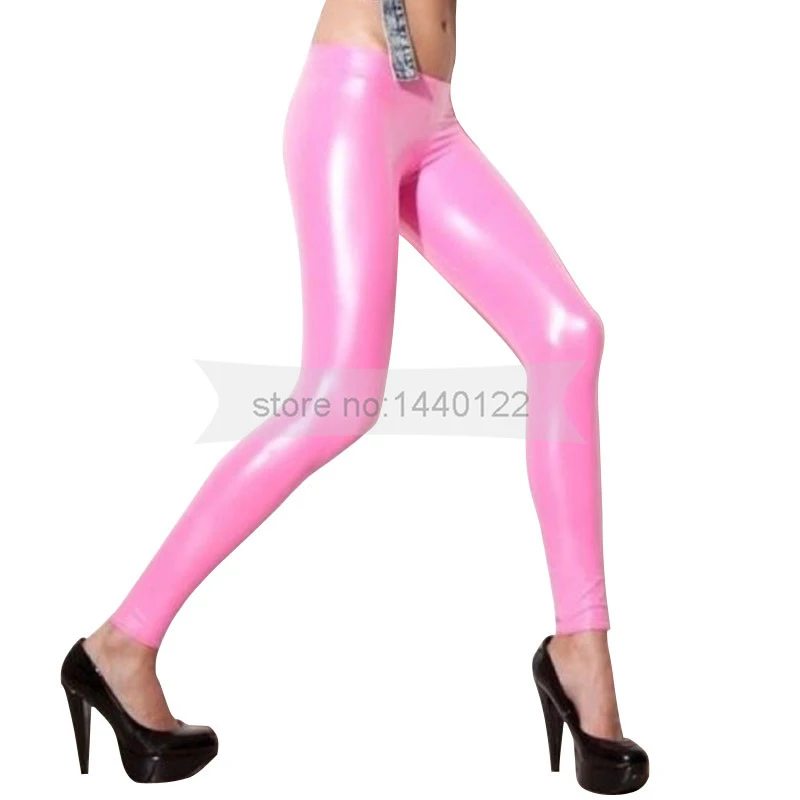 pink latex pants plus size