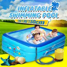 1,2 м/1,3 м/1,5 м/1,8 м детский надувной плавательный бассейн для бассейна и ванной, детский домашний бассейн, квадратный бассейн+ воздушный насос