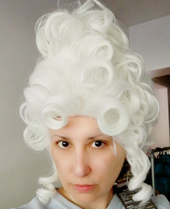 Marie Antoinette Принцесса средний суд вьющиеся термостойкие волосы косплей костюм парик+ трек+ парик колпачок