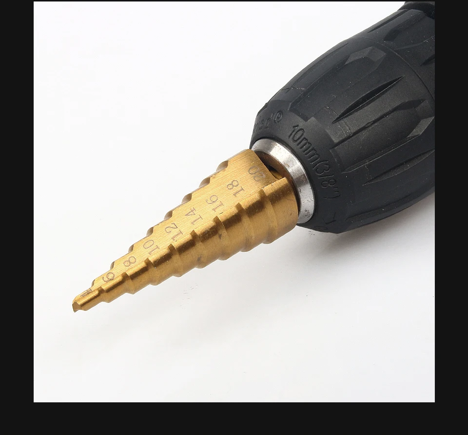 JelBo 4-20 мм ступенчатые сверла универсальная Шестигранная ручка HSS с титановым покрытием Steo конус Dril. Долото для сверл отверстие резак электроинструмент