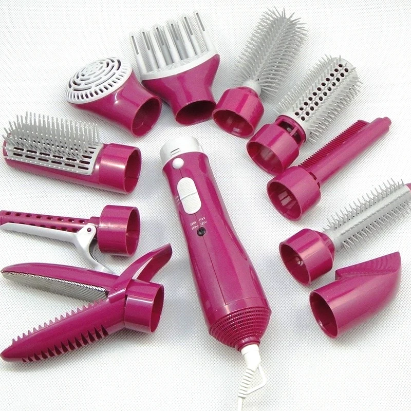 Koop 10In1 Multifunctionele F ouml;hn Kam Professionele Elektrische Stijltang Curling Wand Nozzle Diffuser Haar Styling Gereedschap Set
